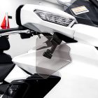 PANICAL Gold Wing GL1800 F6B light gray PMMA long hand wind deflectors with piano black hardware installed below rearview mirror