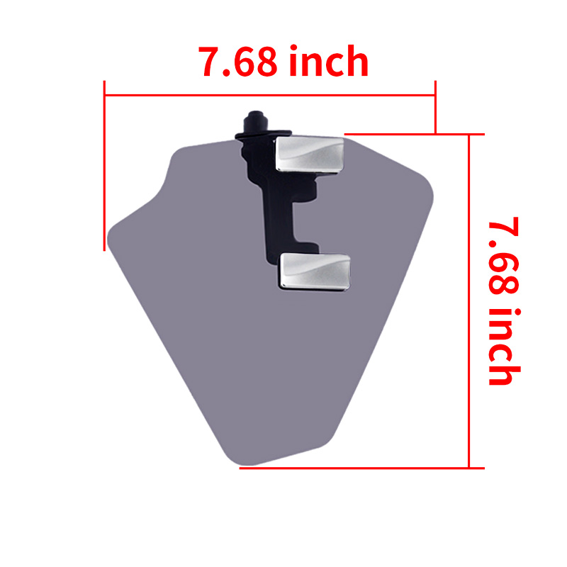 PANICAL Gold Wing gray PMMA hand wind deflector with purple tint dimensions 7.68 x 7.68 inches and pearl chrome hardware