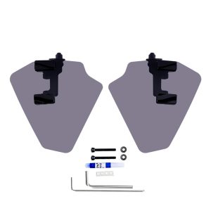 Gold Wing Gray PMMA Hand Wind Deflectors Piano Black by PANICAL, semi-transparent purple-tinted long 4mm left and right set for 2018-2026 models