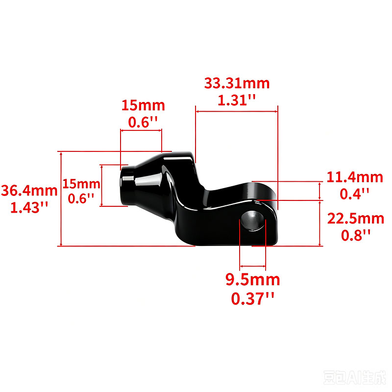 Harley-Davidson Z-Style Footpeg Adapter product dimensions and mounting measurements
