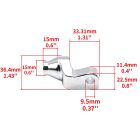 Harley-Davidson Z-Style Footpeg Adapter product dimensions and mounting measurements