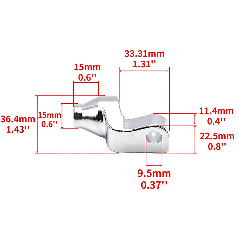 Harley-Davidson Z-Style Footpeg Adapter product dimensions and mounting measurements