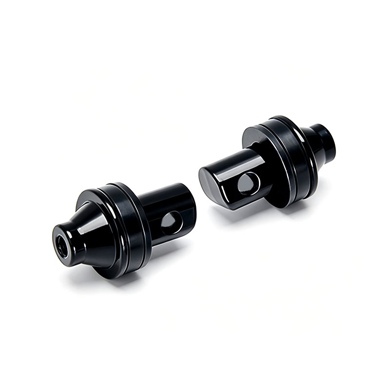 DS20250913-K-1 PANICAL Indian Motorcycle Footpeg Adapter Style 2 Black pair