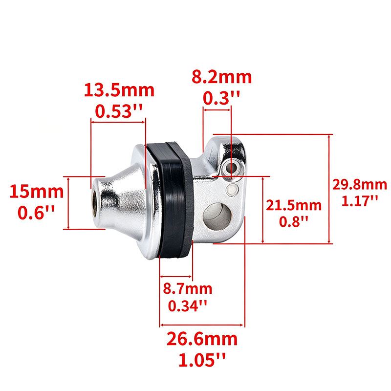 BMW Motorcycle Footpeg Adapter Silver dimensions and mounting measurements