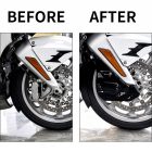 PANICAL Gold Wing Gloss Black Front Brake Caliper Covers before and after installation 2018-2026