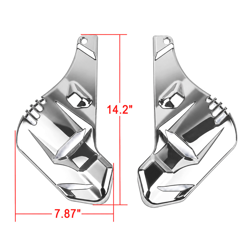 PANICAL Gold Wing Bright Chrome Front Brake Caliper Covers size 14.2 by 7.87 inches