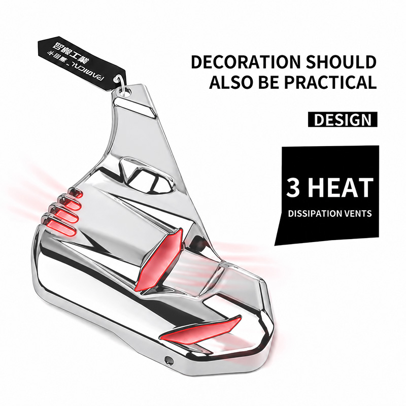 PANICAL Gold Wing Bright Chrome Front Brake Caliper Covers with three integrated vent openings