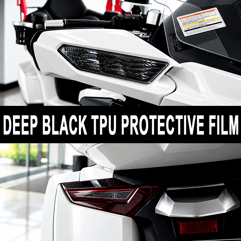 PANICAL Gold Wing GL1800 F6B TPU Turn Signal Tint Film installed on front and rear lights 2018-2026