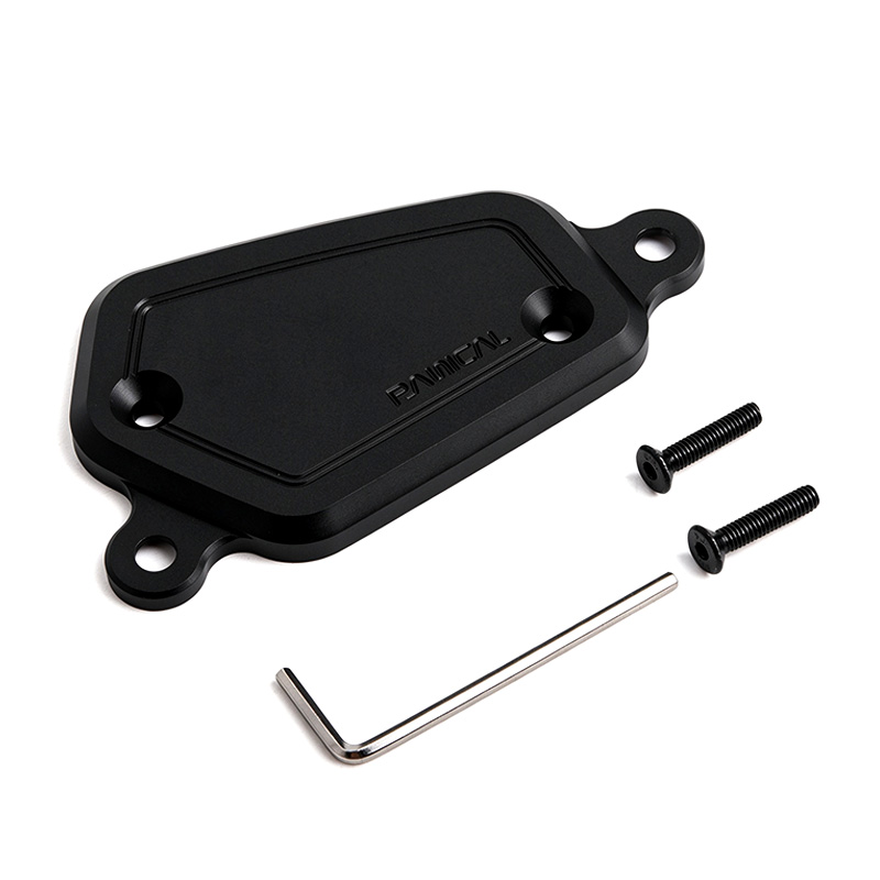 DS20230603-B-1 Gold Wing Clutch Reservoir Extension Mount Base by PANICAL, black CNC aluminum left-side mount for 2018-2026 manual GL1800 models