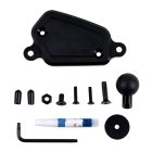 Gold Wing Clutch Reservoir 25mm Ball Mount Base by PANICAL, left-side CNC aluminum accessory mounting kit for 2018-2026 manual GL1800 models