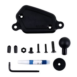 Gold Wing Clutch Reservoir 25mm Ball Mount Base by PANICAL, left-side CNC aluminum accessory mounting kit for 2018-2026 manual GL1800 models